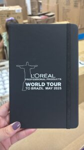 Caderneta pesonalizada tipo moleskine L'oreal Rio
